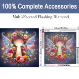 ijbnhd Fairy Diamond Art Kits for Adults, 5D Butterfly Fairy Diamond Painting Kit for Beginners, DIY Round Full Drill Fairy Gem Art Craft Kits for Home Wall Decor 12x16 Inch ijbnhd