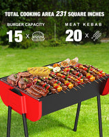 19 inch Charcoal Grill, Small Portable Barbecue Grill with Storage Travel Bag, Easy to Assemble BBQ Grill, 231 Square Inches Cooking Space, Perfect for Small Patio, Backyard, Picnics, Camping, Beach GRiliFE