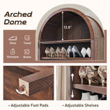 IFGET 71" Tall Arched Bookshelf, 7 Tiers Arch Bookcase with Storage, Modern Farmhouse Book Shelf with Adjustable Shelves, Wood Bookshelf w/Open Display Shelves for Living Room, Office (Brown) IFGET