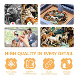 Wooden Puzzles for Adults, 3D Visual Effects Running Horses Wooden Jigsaw Puzzles for Adult, Wood Puzzles Adult, Cool Puzzles, Unique Gift Idea, Wall Art Canvas Puzzle (S-8.5 * 8.5in-100 Pcs) Pijesaksa