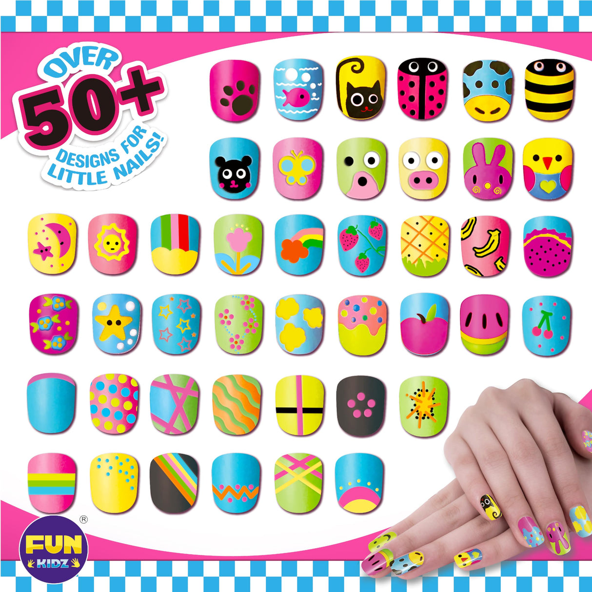 Nail Polish Pens Kit for Girls Ages 7-12, FunKidz Nail Pen Combo Kit Teen Gift Peelable Nail Art Studio Set with Cool Girly Decoration Stuff Pearl Beads, Glitter, Nail Stickers, Nail File, Gems FUN KIDZ