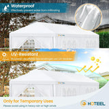 HOTEEL 10'x20' Outdoor White Waterproof Gazebo Canopy Party Tent with 4 Removable Sidewalls Windows Carpas para Patio for Weddings Events Beach BBQ Parties Hoteel