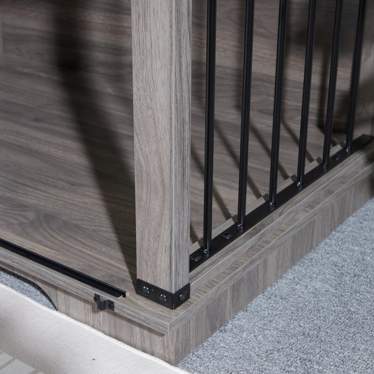 Wooden Dog Cage Furniture Style Farmhouse Dog Crate Side End Table Indoor Dog Kennel with Drawers Sliding Barn Door Cage for Dog, Waterproof, Resistant Scratch, All Breed Sizes Generic