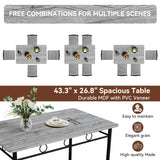 Vipbear Kitchen Dining Table Set for 4, 5-Piece Kitchen Table Set,Dining Room Table Sets,Rectangular Kitchen Table Set with 4 Chairs for Small Space, Dinette,Apartment,Rustic Grey Vipbear