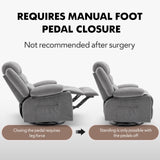 Rocker Recliner Chair with Heat and Massage, 360° Swivel Recliner Chairs for Adults, Oversized Recliner Single Sofa Seat with Cup Holders, Lazy Boy Recliner Single Sofa, Grey Huatean Home
