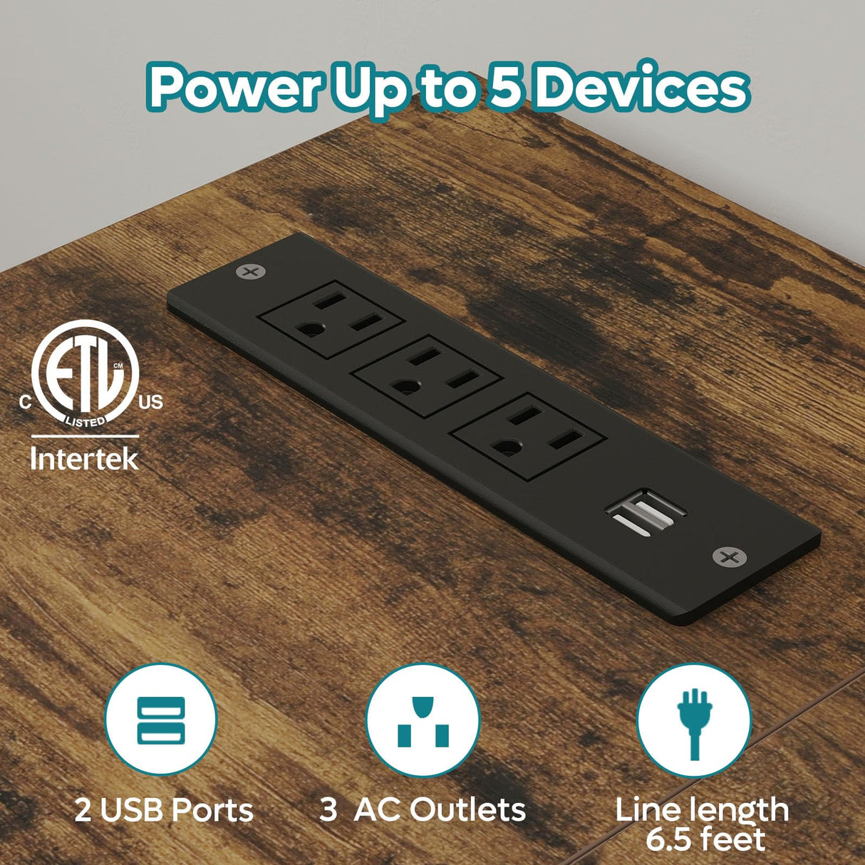 Bestier 58 L Shaped Desk with Power Outlets,Home Office Corner Desk with Reversible Shelves & LED Lights - Modern Simple Writing Study Desk for Small Space,Rustic Brown Bestier