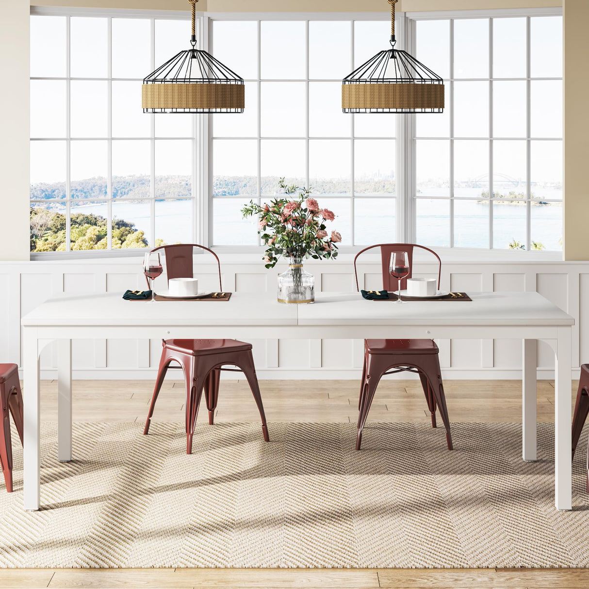 Tribesigns Dining Table for 6-8 Person, 78 inch Large Long Rectangle Kitchen Dining Table for Dining Room, 78.7 x 27.5 x 29.5 Inches(Only Table) Tribesigns