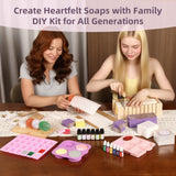 Yosamio Deluxe Soap Making Kit with Custom Stamp & Melter – 40+ PCS DIY Set for Adults & Kids – Includes Shea Butter & Clear Bases, Essential Oils, Molds, Dyes, Tools & Pot – Great Gift for Beginners Yosamio