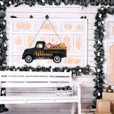 Ferraycle Interchangeable Welcome Sign Christmas Truck Decor Seasonal Door Signs with 12 Holiday Icons Rustic Farmhouse Interchangeable Holiday Decor for Christmas All Seasons(Black) Ferraycle