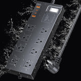 Surge Protector Power Strip Waterproof, Outdoor Extension Cord Multiple Outlets with USB A + C Fast Charging, Waterproof Electrical Box Electrical Outlet Box Extender Power Strip 6ft 10ft 15ft 20ft covozon