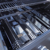 Monument Grills Outdoor Barbecue Stainless Steel 4 Burner Propane Gas Grill, 62,000 BTU Patio Garden Barbecue Grill with Side Burner, Infrared Technology and Knob Controls, Mesa415BZ with BBQ Cover Monument Grills