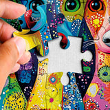 Colorful Dog Painting Jigsaw Puzzle 1000 Piece for Adult, Art Puppy Beautiful Flower Jigsaw Puzzles, Funny Animal Aesthetic Puzzle Larkipuzz