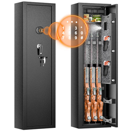 INTERGREAT 2-6 Gun Safe, Gun Cabinet for Rifles, Rifle Gun Safes for Home,Quick Access Rifle Safe with Digital Keypad INTERGREAT