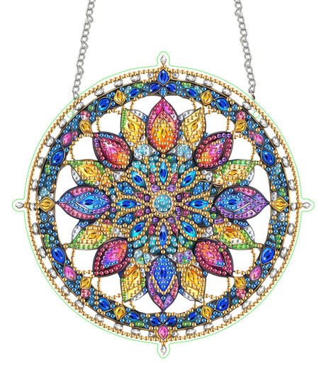 SKRYUIE Hanging Diamond Art Kits for Adults Flower, DIY Window Pendant Diamond Painting Kit Sun Catcher, Special Shaped Crystal Acrylic Double Sided, Porch Outdoor Garden Ornaments 7.09 x 7.09 Inch D6 SKRYUIE