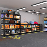 PrimeZone Heavy Duty Garage Storage Shelves, 31.5" W x 16" D x 63" H Adjustable Gargae Shelving, 5 Tier Metal Shelving Unit, Storage Shelf Utility Rack Organizer for Garage, Warehouse, Pantry, Black PrimeZone