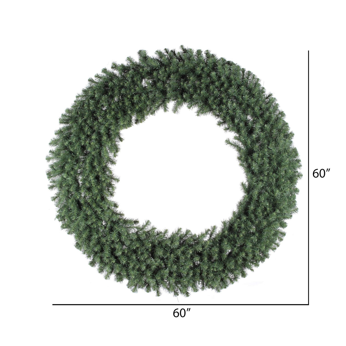 Vickerman 60" Unlit Douglas Fir Artificial Christmas Wreath with 900 PVC Tips - Outdoor Christmas Wreath - Traditional Green PVC Tips - Customize with Lights, Ornaments, Ribbons - 60" Diameter Vickerman