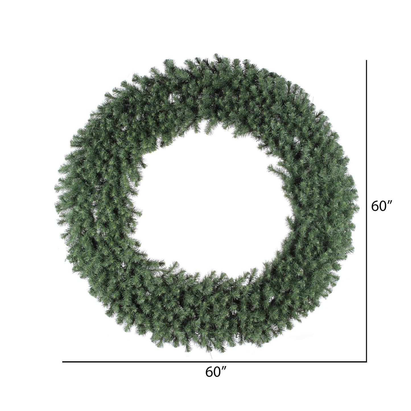 Vickerman 60" Unlit Douglas Fir Artificial Christmas Wreath with 900 PVC Tips - Outdoor Christmas Wreath - Traditional Green PVC Tips - Customize with Lights, Ornaments, Ribbons - 60" Diameter