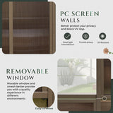 YOLENY 10x14FT Sunroom,Wall Mounted Gazebo Solarium with Front Door, Both Side Entrance, Galvanized Steel Sloping Roof, Moveable PC Screen, Outdoor Permanent Sun Room Lean to Gazebo for Deck Patio YOLENY