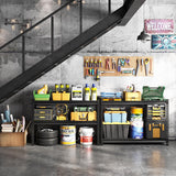 SDXYSTCE 48" W Garage Shelving Heavy Duty, 1000LBS Loads Adjustable Garage Storage Shelves, 2-Tier Metal Shelving Units and Storage Racks, Industrial Utility Shelf,48" Wx18 Dx39 H, Black SDXYSTCE