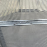 Outsunny 6' x 4' Aluminum Lean-to Greenhouse Polycarbonate Walk-in Garden Greenhouse with Adjustable Roof Vent, Rain Gutter and Sliding Door for Winter, Clear Outsunny