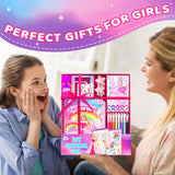 ZMLM DIY Journal Kit for Girls - Gifts for 6 7 8 Year Old Girl, Journal Set Scrapbook Kit Diary Supplies Stationery Set for Girls, Journaling Art Crafts Kit Birthday Gifts for Girls 6-12 ZMLM