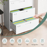 Letaya 4 Drawer File Cabinet with Lock, Metal Lateral Filing Cabinet Wide Office Organization Storage for Home Office Hanging Letter/Legal/F4/A4 (White-Requires Installation) Letaya