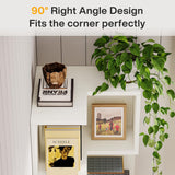 Tribesigns 5-Tier Beige Corner Bookshelf with 2 Drawers – Modern Storage Solution for Home and Office Tribesigns