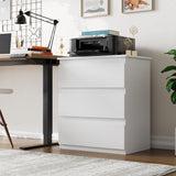 Bamjoy White Nightstand with 3 Drawers, Beside Table with Drawers for Bedroom, Small Side Table Storage Cabinet 3 Drawer Night Stand for Home Office, 18.0W x 14.0D x 24.8H Inches Bamjoy