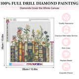 Yezavesu Book Diamond Art Kits for Adults, Book Flower Diamond Painting Kit for Beginners, 5D DIY Round Full Drill Painting with Gem Art Craft Kits for Home Wall Decor 14x14 Inch Yezavesu