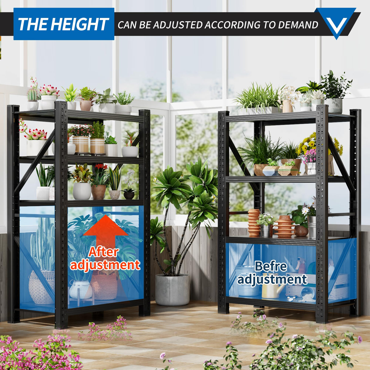 CXUZCZ 3000LBS Garage Shelving 32" W Garage Shelving Heavy Duty 4-Tier Metal Storage Shelves Adjustable Shelf Unit Storage Rack for Basement Supermarket Warehouse 32" W x 20" D x 63" H Black CXUZCZ