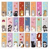 48Pcs Magnetic Bookmarks Cats Bookmark Magnet Bookmark Clips Cute Book Marks Christmas Stocking Stuffers for Reading Women, Kids,Teachers, Book Reading Accessories Gifts, 24 Designs (Cat) Prudiut