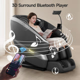 Real Relax 2025 Massage Chair Full Body,Zero Gravity Dual Core S-Track Shiatsu Massage Recliner,Back and Calf Heating with Phone Holder,Rocking Function,12 Auto Modes,Bluetooth,FS01 Pro Gray and Black Real Relax