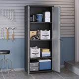 Manhattan Comfort Fortress Standing Cabinet Storage, Black/Gray Manhattan Comfort