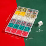 Gionlion Christmas Beads for Bracelets, Clay Beads Bracelat Making kit Golden Beads Christmas Crafts Decorations Charms for Jewelry Making, Christmas Gifts for Teen Girls Age 6-12 Gionlion