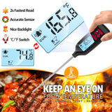 Antonki Digital Meat Thermometer with Backlight, Long Food Temperature Probe Instant Read Food Thermometer for Cooking and Baking, Kitchen, Candy, Grill, BBQ, Oil - Battery Included Antonki