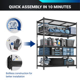 FLEXIMOUNTS Garage Shelving, Heavy Duty Shelving 2000 lbs, 5-Tier Garage Storage Shelves,Industrial Shelves for Heavy Tools and Equipment, 48" W x 24" D x 72" H FLEXIMOUNTS