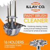 ILLAY CO. Paint Brush Cleaner - Silicone Brush Cleaner with Rinse Bowl | Upgraded 3-in-1 Paint Brush Holder and Cleaner Tool for Acrylic Painting | Best Painting Tool for Artists | Gift for Art Lovers ILLAY CO.