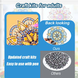 BSRESIN Diamond Art Stained Glass Window Clings with Diamond DIY Pen, 3 Pcs Mandala Window Stickers for Suncatchers, Diamond Art Kits for Adults, Diamond Art Accessories BSRESIN