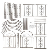 Plow & Hearth Arch Metal Outdoor Garden Arbor Double Gate | Montebello | 84" H x 53" W x 23" D | Gunmetal Black | Trellis Lattice Climbing Plants Plow & Hearth
