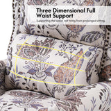 The support you need Pushback Recliner Chair, Upholstered Floral Fabric Wingback Chair, Single Sofa Accent Chair with Wood Legs and Rivet Decoration for Living Room Bedroom, Green The support you need