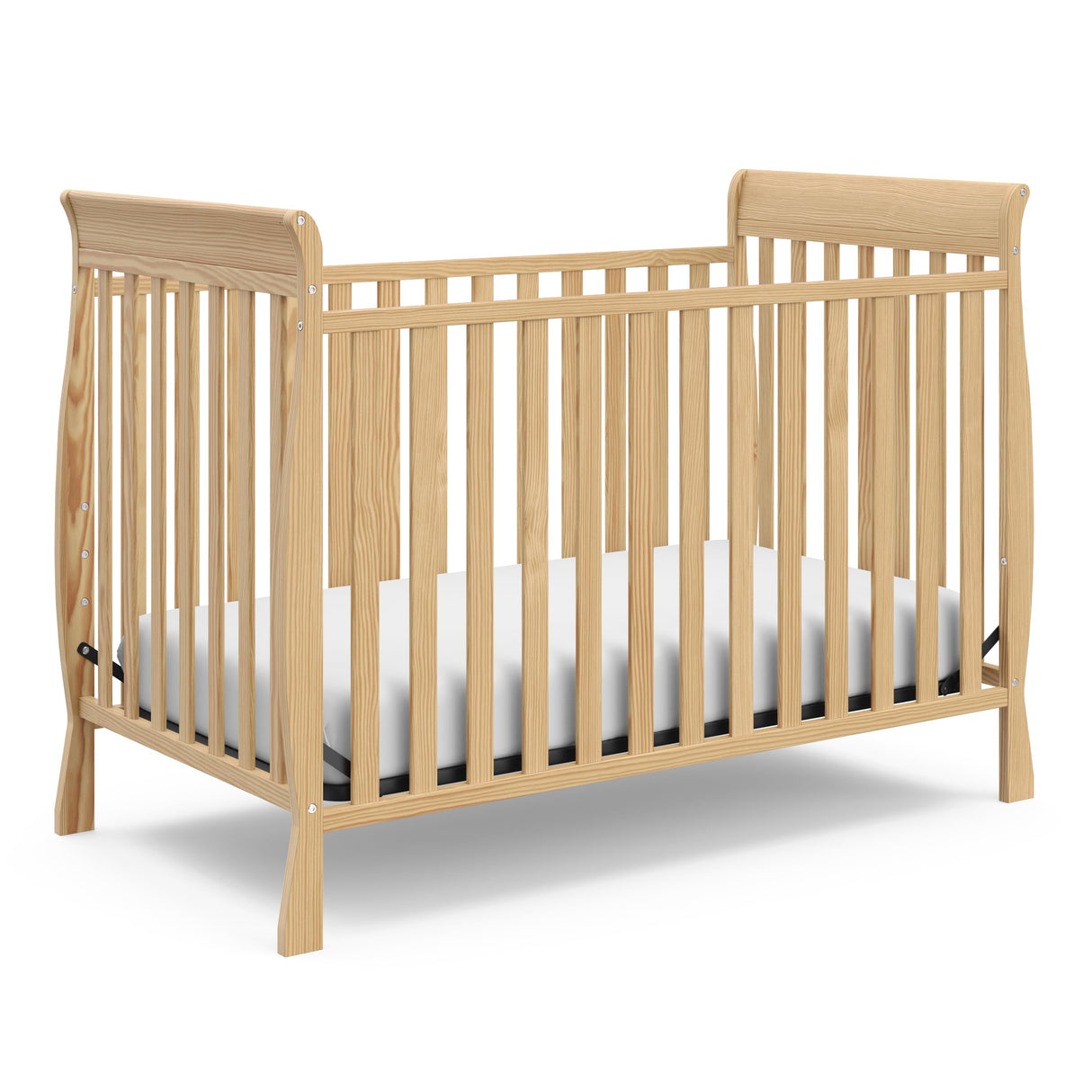 Storkcraft Convertible Crib - GREENGUARD Gold, Converts to Toddler Bed & Daybed, Fits Standard Mattress, Sleigh Design Storkcraft