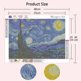 Muzagroo Art Van Gogh Diamond Painting Kits for Adults, DIY 5D Diamond Art Kits for Beginners, Starry Night Arts and Sunflower Crafts Diamond Art for Living Room, Kids Room 4 PCS Wall Art Muzagroo Art