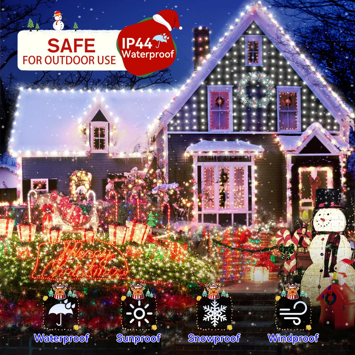 Heceltt Christmas Lights Outdoor, 394FT 1000LED Christmas Lights with 8 Modes and Timer Memory Function Christmas String Lights Waterproof Plug in for Xmas Tree Wedding Party Holiday Decor Heceltt