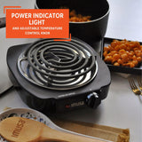 IMUSA USA GAU-80305 Electric Single Burner 1100-Watts, Black Imusa