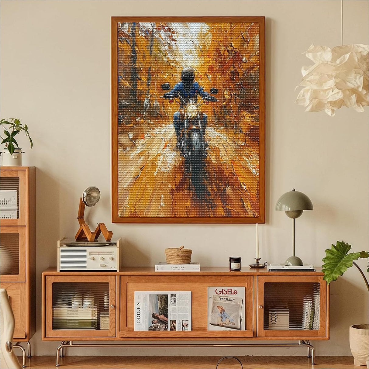 YOUSHIHA Motorcycle Diamond Painting Kits for Adults,Vehicle Diamond Painting Art Kit for Adult,5D Full Drill Diamond Dots Painting for Beginners Home Wall Decor Gifts 12x16 Inch YOUSHIHA