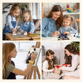 MXJSUA 4 Pack Cute Panda Owl Animals Paint by Numbers Kit with Framed Canvas for Ages 6-12 Kids, Paint by Numbers Kits for Children Beginners, Acrylic Oil Painting for Home Wall Decor Gift (8x8 inch) MXJSUA