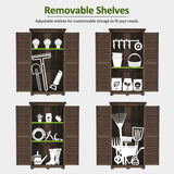 MCombo Outdoor Storage Cabinet, Garden Storage Shed, Outside Vertical Shed with Lockers, Outdoor 63 Inches Wood Tall Cabinet for Yard and Patio 0870 (Brown) MCombo