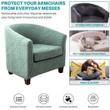 CRFATOP 2 Piece Club Chair Slipcover Stretch Barrel Chair Covers Jacquard Tub Chair Slipcovers Soft Armchair Sofa Cover Removable Furniture Protector Arm Chair Cover for Living Room,B09 CRFATOP