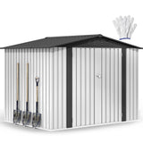 DWVO 8'x6' Large Metal Outdoor Storage Shed, Heavy Duty Tool Storage Sheds for Backyard Patio Lawn - Ideal for Bicycles, Garden Tools, and Lawn Equipment, Easy-to-Assemble, White DWVO