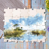 AWIZOM 120 Pcs Blank Wooden Puzzle Pieces for Crafts 3.5x2.99 Inch Wooden Puzzle Shape Cutouts Unfinished Freeform Jigsaw Wood Puzzles for Arts & Crafts, DIY Projects, Painting, Home Decoration AWIZOM